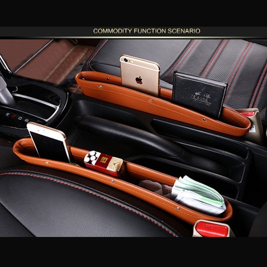 Luxury PU Leather Car Seat Gap Organizer – Clutter-Free Ride!